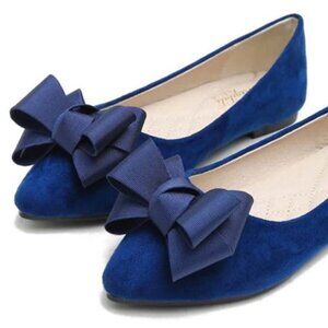 blue shoes with bow Fit like 8.5